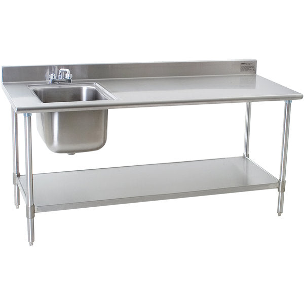 SS様　テーブル Stainless Steel Table with Build In Left Sink – KCS