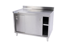 Load image into Gallery viewer, Stainless Steel Storage Welded Cabinet With 2 Sliding Doors and Backsplash