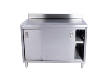 Load image into Gallery viewer, Stainless Steel Storage Welded Cabinet With 2 Sliding Doors and Backsplash