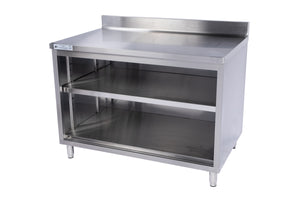 Stainless Steel Storage Welded Cabinet Open Front with Backsplash