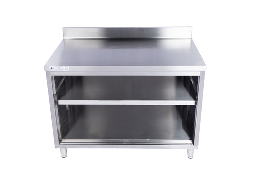 Stainless Steel Storage Welded Cabinet Open Front with Backsplash