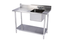 Load image into Gallery viewer, Stainless Steel Table with Build In Right Sink