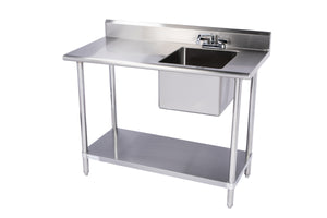 Stainless Steel Table with Build In Right Sink