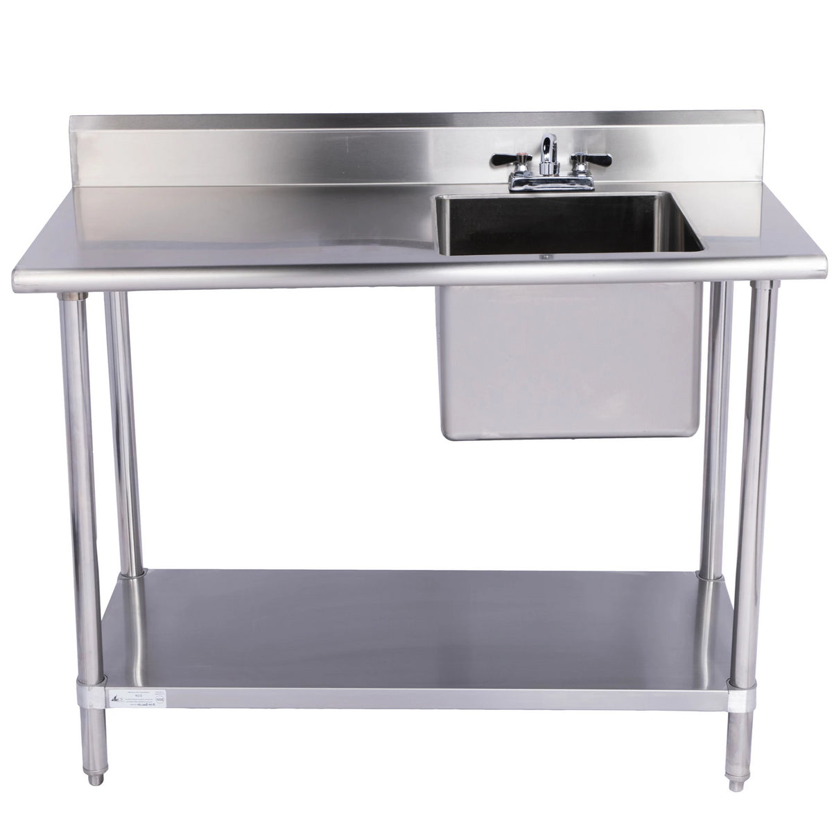 Stainless Steel Table with Build In Right Sink – KCS restaurant supply Inc