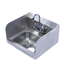 Load image into Gallery viewer, Stainless Steel Wall Mount Hand Sink with Side Backsplash