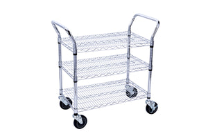 Chrome Wire Utility Push Cart