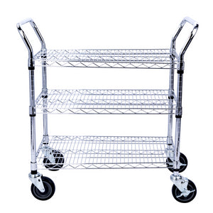 Chrome Wire Utility Push Cart