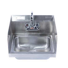 Load image into Gallery viewer, Stainless Steel Wall Mount Hand Sink with Side Backsplash