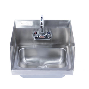 Stainless Steel Wall Mount Hand Sink with Side Backsplash