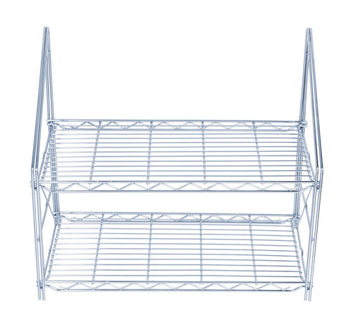 Chrome Wire Double Wall Mounted Shelf