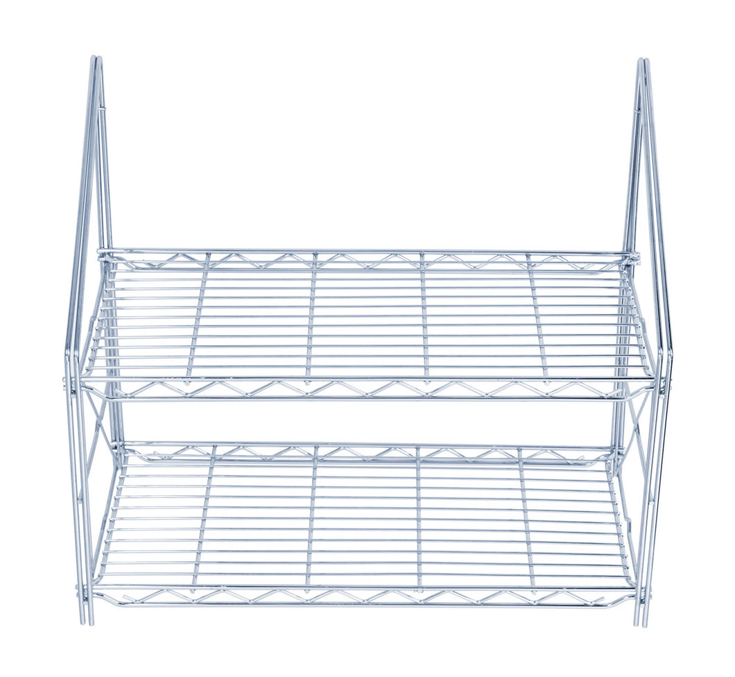 Chrome Wire Double Wall Mounted Shelf