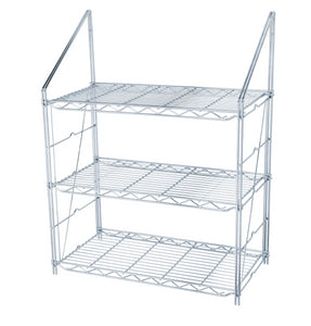 Chrome Wire Triple Wall Mounted Shelf