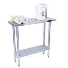 Load image into Gallery viewer, Square Edge Stainless Steel Work Table With Galvanized Under Shelf 36&quot; Height