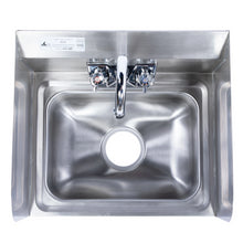 Load image into Gallery viewer, Stainless Steel Wall Mount Hand Sink with Side Backsplash