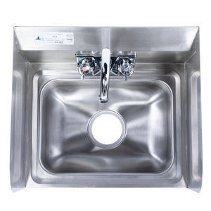 Stainless Steel Wall Mount Hand Sink with Side Backsplash