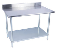 Load image into Gallery viewer, Stainless Steel Work Table With Galvanized Under Shelf  with 4&quot; Backsplash