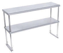 Load image into Gallery viewer, Commercial Heavy Duty Adjustable Stainless Steel Double Over Shelf For Prep Table With L Wrench Bracket