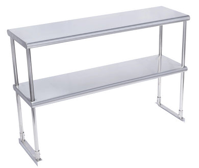 Commercial Heavy Duty Adjustable Stainless Steel Double Over Shelf For Prep Table With L Wrench Bracket