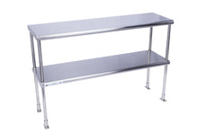 Load image into Gallery viewer, Commercial Heavy Duty Adjustable Stainless Steel Double Over Shelf For Prep Table With Top Mount Bracket