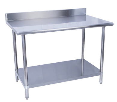 Stainless Steel Work Table With Stainless Steel Under Shelf with 4