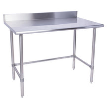 Load image into Gallery viewer, Stainless Steel Work Table With Cross Bar With 4&quot; Backsplash