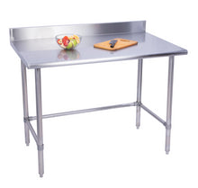 Load image into Gallery viewer, Stainless Steel Work Table With Cross Bar With 4&quot; Backsplash