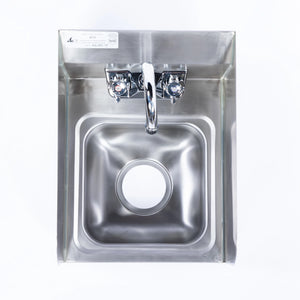 Stainless Steel Wall Mount Hand Sink with Side Backsplash