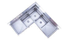 Load image into Gallery viewer, Stainless Steel Three Compartment Corner Sink Commercial Heavy Duty