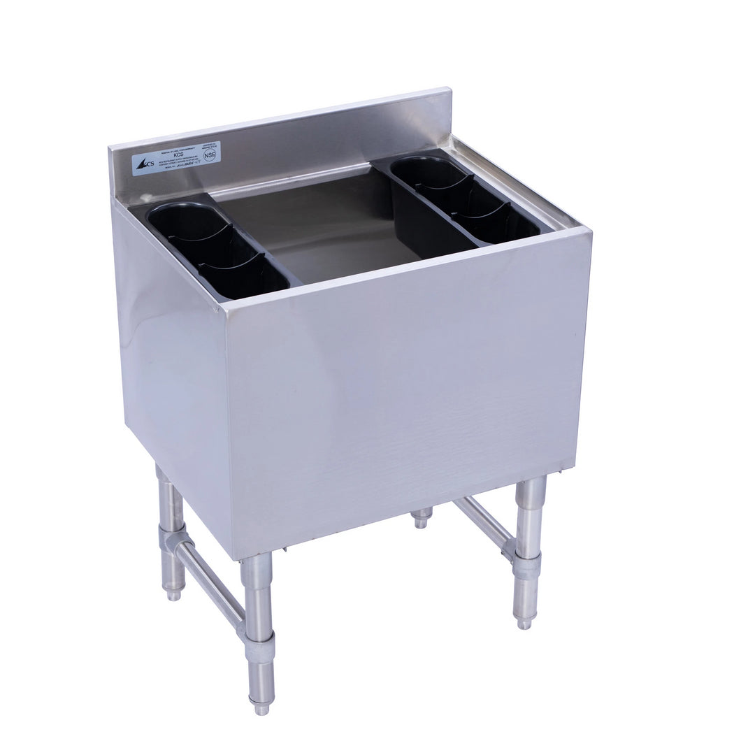 Stainless Steel Underbar Ice Bin with 7-Circuit Cold Plate