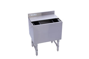 Stainless Steel Underbar Ice Bin with 7-Circuit Cold Plate