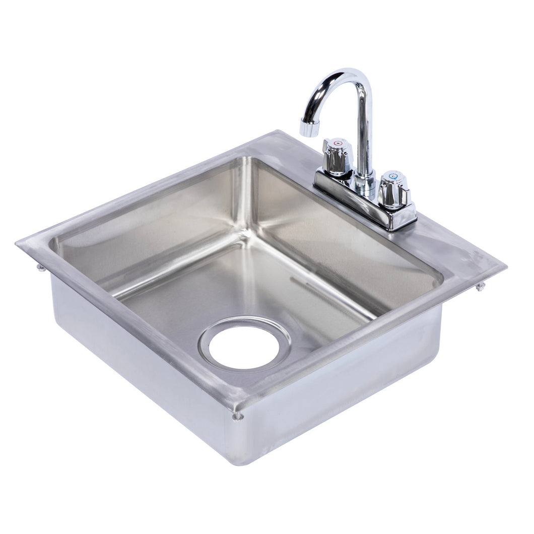 KCS-DIS15x13-5 Stainless Steel Single Bowl Drop In Sink 15x13x5