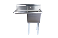 Load image into Gallery viewer, One Compartment Stainless Steel Commercial Sink With Left Drainboard