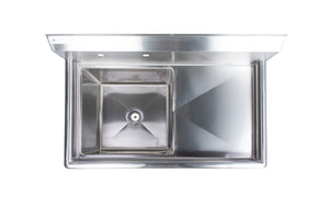 One Compartment Stainless Steel Commercial Sink With Right Drainboard