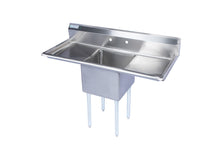 Load image into Gallery viewer, One Compartment Stainless Steel Commercial Sink With 2 Side Drainboards