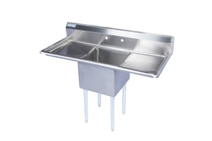 One Compartment Stainless Steel Commercial Sink With 2 Side Drainboards