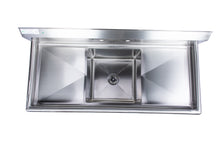 Load image into Gallery viewer, One Compartment Stainless Steel Commercial Sink With 2 Side Drainboards