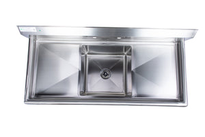 One Compartment Stainless Steel Commercial Sink With 2 Side Drainboards