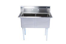 Load image into Gallery viewer, Two Compartment Stainless Steel Commercial Sink W/O Drainboard