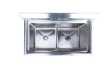 Load image into Gallery viewer, Two Compartment Stainless Steel Commercial Sink W/O Drainboard