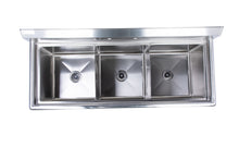 Load image into Gallery viewer, Three Compartment Stainless Steel Commercial Sink W/O Drainboard