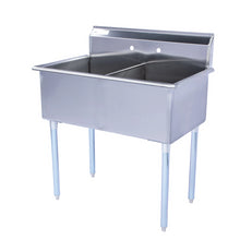 Load image into Gallery viewer, Square Corner Two Compartments Budget Sink Utility Sink