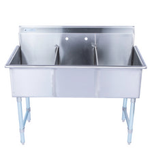 Load image into Gallery viewer, Square Corner Three Compartments Budget Sink Utility Sink