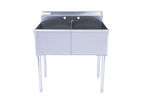 Space Saver Square Corner 2 Compartment Budget Sink Utility Sink