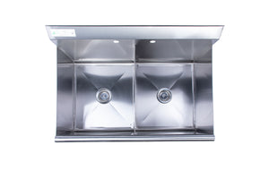 Space Saver Square Corner 2 Compartment Budget Sink Utility Sink