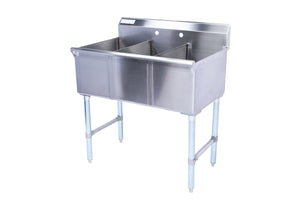 Space Saver Square Corner 3 Compartment Budget Sink Utility Sink