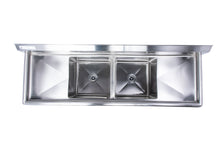 Load image into Gallery viewer, Stainless Steel Two Compartment Individual Bowl Sink with Double Side Drainboard