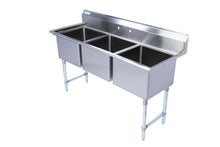 Load image into Gallery viewer, Stainless Steel Three Compartment Individual Bowl Sink