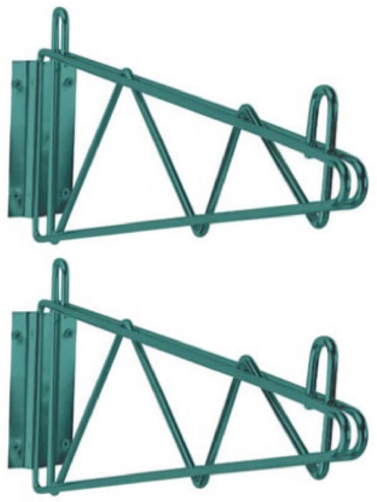 Green Epoxy Wire Shelving Single Wall Brackets Wall Mount