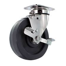 CT-5P Standard Rubber 5" Caster with Flat Plate Set of 4